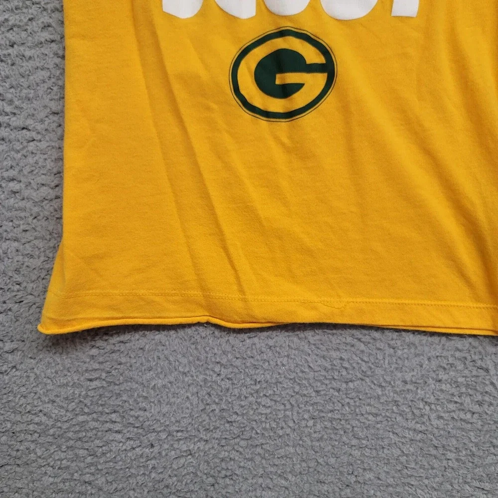 Nike Shirt Womens XS Yellow Green‎ Bay Packers Talent Scout Spellout Logo NFL